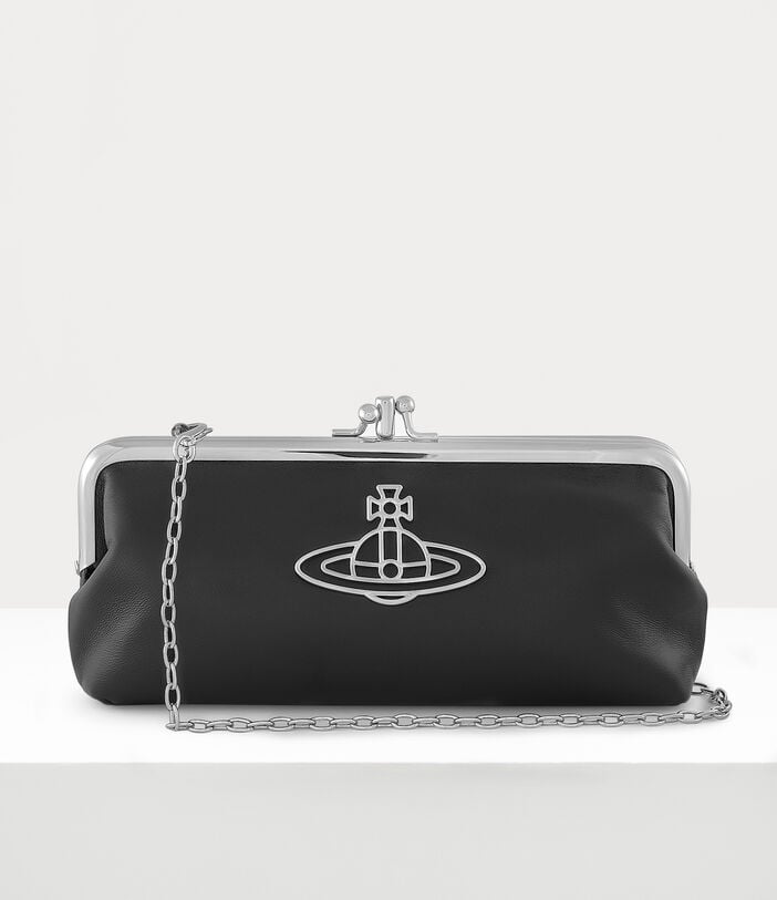 Vivienne Westwood NAPPA THIN LINE ORB FRAME PURSE WITH CHAIN